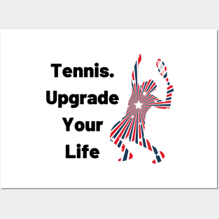 US Open Tennis USA Flag Silhouette Posters and Art